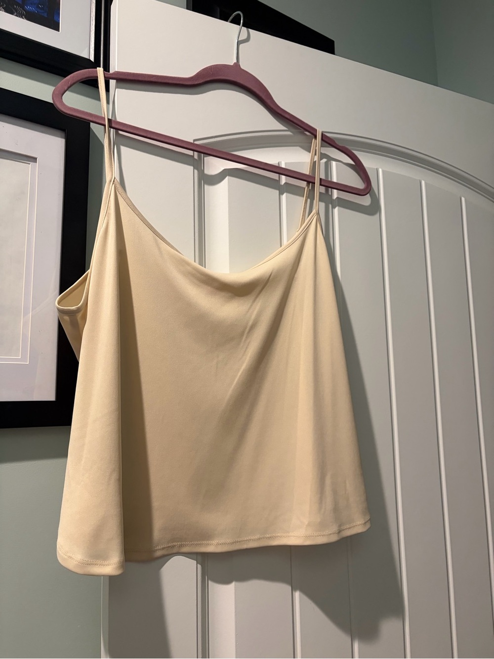 Women's Cream Spaghetti Strap Cami Top